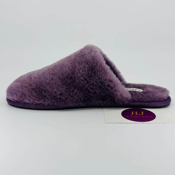 Coach Women's Zennie Signature Shearling Sheep Fur Slippers CM676 Purple Size 6 - Picture 8 of 12